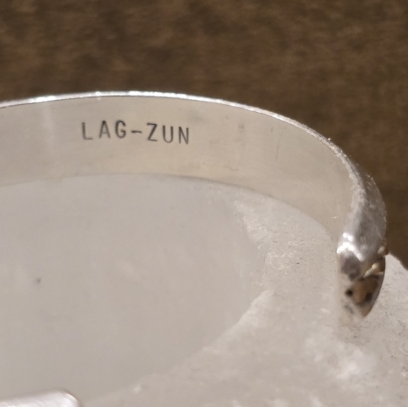 Leonard Paquin Laguna Zuni Sterling Silver 12kGF Cuff Bracelet Twist Small - Picture 5 of 6